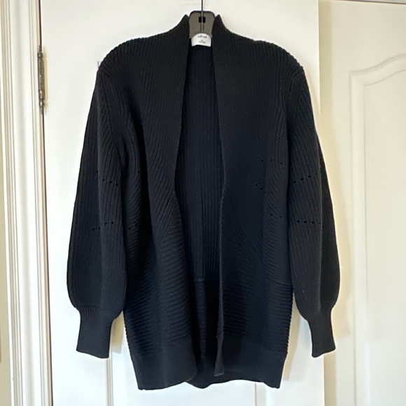 Wilfred Darcey Sweater Cardigan with Balloon Sleeve, Size XS, Black - Picture 3 of 16